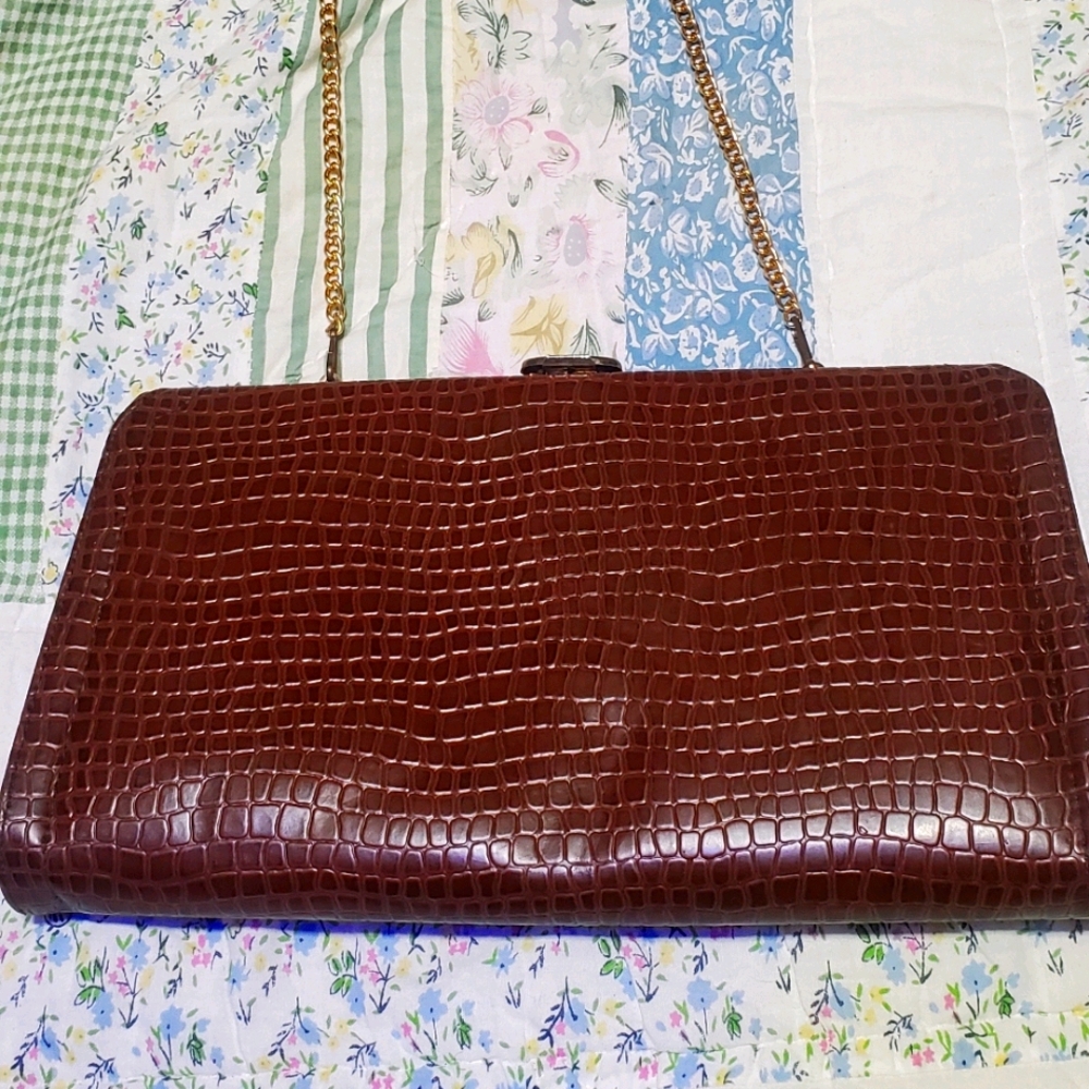 Vintage Brown Leather Clutch